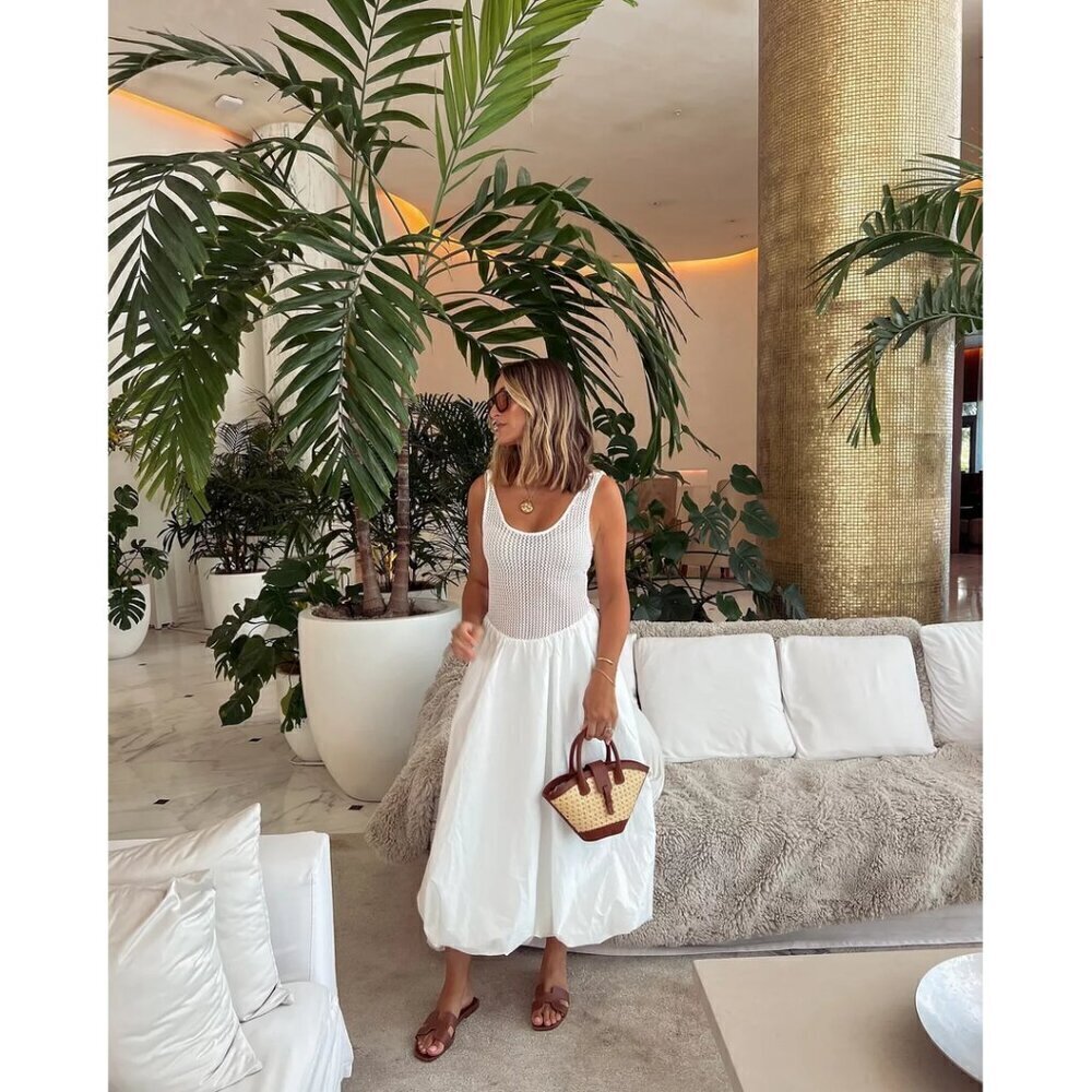 ASTR the Label Contrast Midi Sundress in White Size Medium - Picture 3 of 15